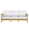 Chloe Sofa with Canvas Birdseye Cushion in Teak Finish [Canvas Birdseye][Teak]