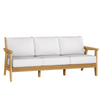 Chloe Sofa with Canvas Birdseye Cushion in Teak Finish [Canvas Birdseye][Teak]