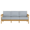 Chloe Sofa with Mist Cushion in Teak Finish [Mist][Teak]