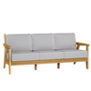 Chloe Sofa with Slate Cushion With White Welt in Teak Finish [Slate][Teak]