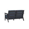 Chloe  Loveseat with Indigo Azure Cushion in Black Finish [Indigo Azure][Black]