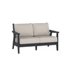 Chloe  Loveseat  with Pebble Cushion in Black Finish [Pebble][Black]