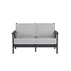 Chloe  Loveseat with Slate Cushion With White Welt in Black Finish [Slate][Black]