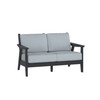 Chloe  Loveseat with Mist Cushion in Black Finish [Mist][Black]