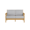 Chloe Loveseat with Slate Cushion With White Welt in Teak Finish [Slate][Teak]