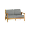Chloe Loveseat with Steeple Grey Cushion in Teak Finish [Steeple Grey][Teak]