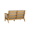 Chloe Loveseat with Slate Cushion With White Welt in Teak Finish [Slate][Teak]