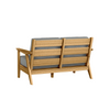 Chloe Loveseat with Steeple Grey Cushion in Teak Finish [Steeple Grey][Teak]