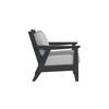 Chloe Lounge Chair with Slate Cushion With White Welt in Black Finish [Slate][Black]