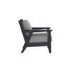 Chloe Lounge Chair with Steeple Grey Cushion in Black Finish [Steeple Grey][Black]