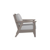 Chloe Lounge Chair with Slate Cushion With White Welt in Coastal Grey Finish [Slate][Coastal Grey]