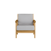 Chloe Lounge Chair with Slate Cushion With White Welt in Teak Finish [Slate][Teak]