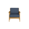 Chloe Lounge Chair with Indigo Azure Cushion in Teak Finish [Indigo Azure][Teak]