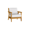 Chloe Lounge Chair with Canvas Birdseye Cushion in Teak Finish [Canvas Birdseye][Teak]