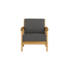 Chloe Lounge Chair with Carbon Cushion in Teak Finish [Carbon][Teak]