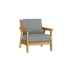 Chloe Lounge Chair with Steeple Grey Cushion in Teak Finish [Steeple Grey][Teak]