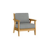 Chloe Lounge Chair with Steeple Grey Cushion in Teak Finish [Steeple Grey][Teak]