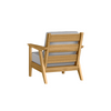 Chloe Lounge Chair with Slate Cushion With White Welt in Teak Finish [Slate][Teak]
