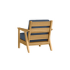 Chloe Lounge Chair with Indigo Azure Cushion in Teak Finish [Indigo Azure][Teak]