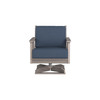 Chloe Swivel Rocker with Indigo Azure Cushion in Coastal Grey Finish [Indigo Azure][Coastal Grey]