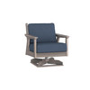 Chloe Swivel Rocker with Indigo Azure Cushion in Coastal Grey Finish [Indigo Azure][Coastal Grey]