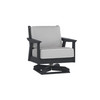 Chloe Swivel Rocker with Slate Cushion With White Welt in Black Finish [Slate][Black]