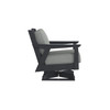 Chloe Swivel Rocker with Steeple Grey Cushion in Black Finish [Steeple Grey][Black]