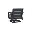 Chloe Swivel Rocker with Steeple Grey Cushion in Black Finish [Steeple Grey][Black]