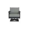 Chloe Swivel Rocker with Steeple Grey Cushion in Black Finish [Steeple Grey][Black]