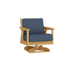 Chloe Swivel Rocker with Indigo Azure Cushion in Teak Finish [Indigo Azure][Teak]