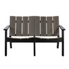 Liza Poly Lumber Loveseat in Black and Coastal Grey [Black][Coastal Grey]