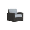 Caroline wicker Lounge Chair in Caviar finish with Mist cushions [Caviar][Mist]