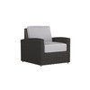 Caroline wicker Lounge Chair in Caviar finish with Slate cushions with White Welt [Caviar][Slate]
