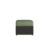 Caroline wicker ottoman in Caviar finish with Aloe cushions [Caviar][Aloe]