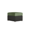 Caroline wicker ottoman in Caviar finish with Aloe cushions [Caviar][Aloe]
