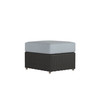 Caroline wicker ottoman in Caviar finish with Mist cushions [Caviar][Mist]
