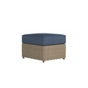 Caroline wicker ottoman in Sand finish with Indigo Azure cushions  [Sand][Indigo Azure]