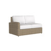 Caroline wicker Left Loveseat Section in Sand finish with Canvas Birdseye cushions [Sand][Canvas Birdseye]