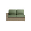 Caroline wicker Left Loveseat Section in Sand finish with Aloe cushions [Sand][Aloe]