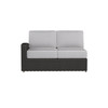 Caroline wicker Left Loveseat Section in Caviar finish with Slate cushions with White Welt [Caviar][Slate]