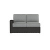 Caroline wicker Left Loveseat Section in Caviar finish with Steeple Grey cushions [Caviar][Steeple Grey]