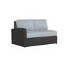 Caroline wicker Left Loveseat Section in Caviar finish with Mist cushions [Caviar][Mist]