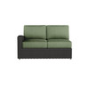 Caroline wicker Left Loveseat Section in Caviar finish with Aloe cushions [Caviar][Aloe]