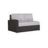 Caroline wicker Left Loveseat Section in Caviar finish with Slate cushions with White Welt [Caviar][Slate]