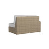Caroline wicker Left Loveseat Section in Sand finish with Canvas Birdseye cushions [Sand][Canvas Birdseye]