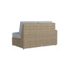 Caroline wicker Left Loveseat Section in Sand finish with Mist cushions [Sand][Mist]