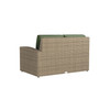 Caroline wicker Right Loveseat Section in Sand finish with Aloe cushions [Sand][Aloe]