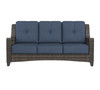 Wicker High Back Sofa with Indigo Azure Cushion [Indigo Azure]