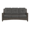 Wicker High Back Sofa with Carbon Cushion [Carbon]