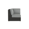 Caroline wicker Corner Section in Caviar finish with Steeple Grey cushions [Caviar][Steeple Grey]